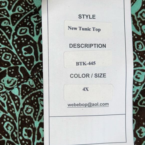 Vintage we be bop women’s 4x tunic top button up Hawaiian teal - Picture 9 of 12